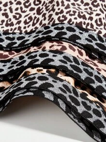 Plus 3pack Leopard Print Panty Set - Multicolor - View 4
