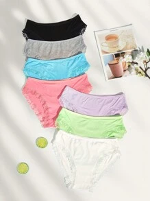 7pack Contrast Lace Panty - Multicolor - View 1