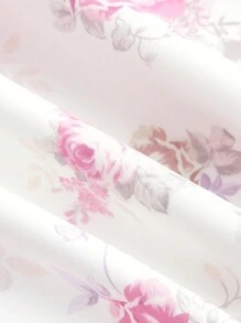 SHEIN MOD 大碼印花肩上打結荷葉邊吊帶連衣裙 - 彩色 - 查看 4