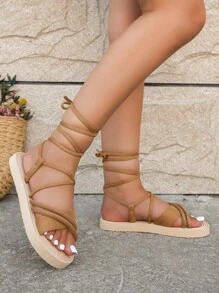 Women's Home Slip-on Strap Sandals, Comfortable Non-slip & Wear-resistant Flat Heel Vacation Shoes