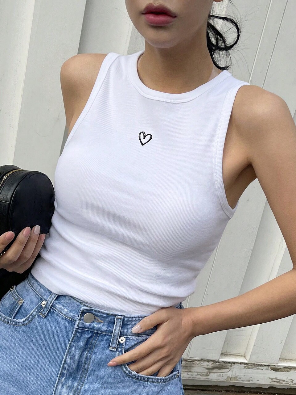 Heart Embroidery Tank Top