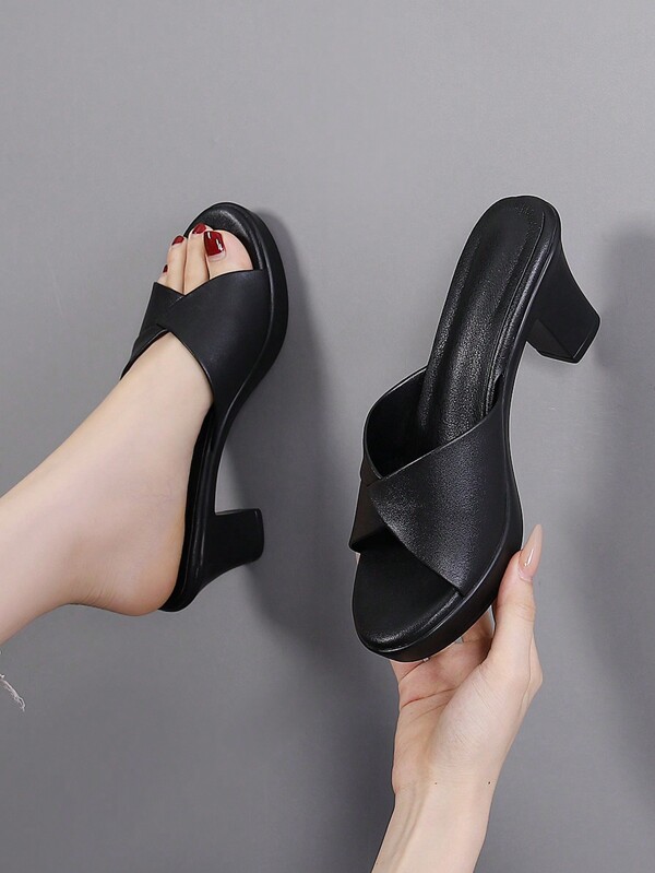 Women Summer New High Heels Waterproof Platform Sandals, Large Size White Slippers For Ladies