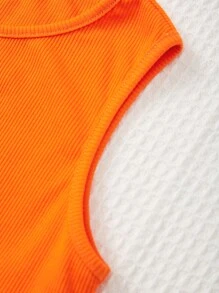 SHEIN 女孩十字交叉背心上衣&字母圖案衛褲 - 彩色 - 查看 3