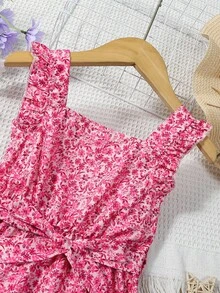 Đầm bé gái Xù Họa tiết hoa Dễ thương - Màu Hồng Tươi - Xem 7