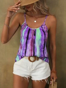 SHEIN VCAY Áo thun họa tiết in khối màu dành cho nữ - Nhiều màu - Xem 6