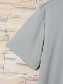 Manfinity Dauomo Nam Đồ họa Khẩu hiệu Áo thun - Xám - Xem 4