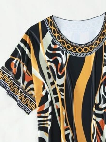 Allover Print Cover Up Dress For Summer Beach Vacation - Multicolor - View 6