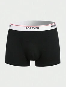 男士3入組字母織帶腰帶平角內褲 - 黑色 - 查看 4