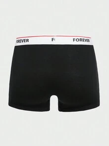 男士3入組字母織帶腰帶平角內褲 - 黑色 - 查看 9