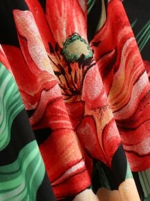 SHEIN LUNE Đầm Plus Size Tương phản ren Dây kéo Hoa Thanh lịch - Nhiều màu - Xem 8