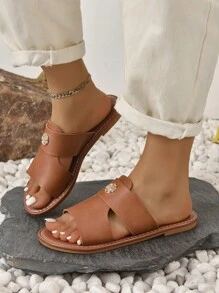 Dép bệt Nữ - màu nâu - Xem 2