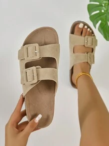 女士時尚平底涼鞋帶扣飾裝飾用品