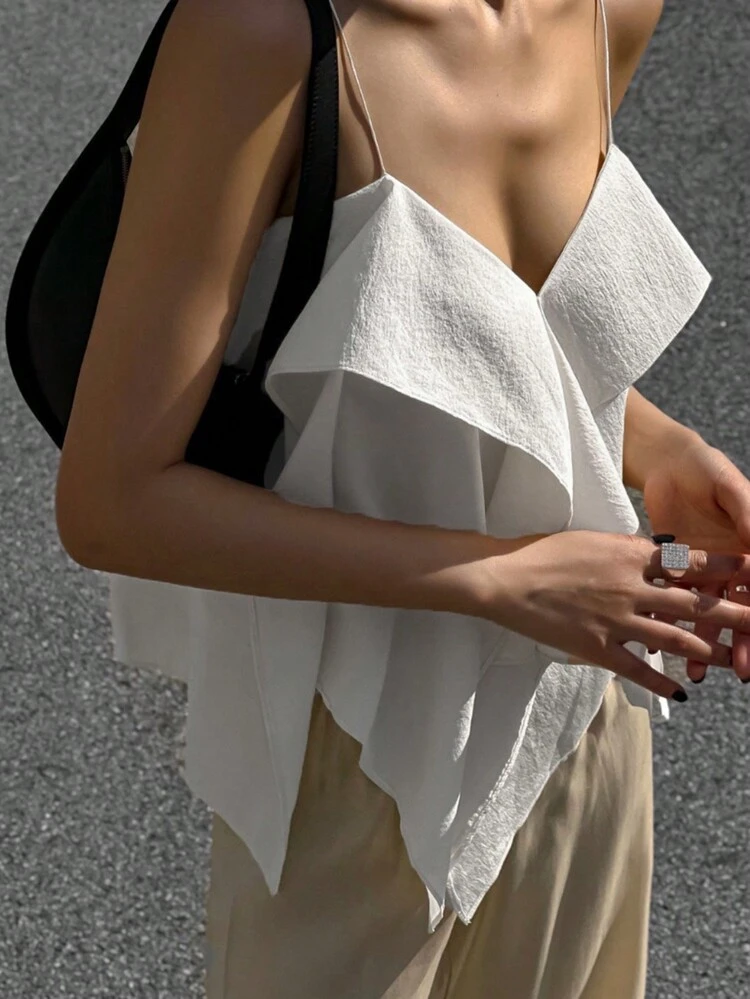 Ruffle Trim Cami Top Tank Tops Festival Outfits
