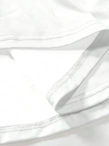 Manfinity Homme 男士字母圖案漸層弧形下擺T恤 - 咖啡棕 - 查看 3