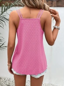 SHEIN Frenchy Solid Cami Top - Hot Pink - View 2