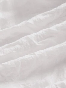 GENKIRA Đầm Lộ Lưng viền lá sen Viên lá sen Buộc lại phân lớp màu trơn Gợi cảm - trắng - Xem 4