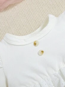 SHEIN Baby Girl Ruffle Trim Peplum Top