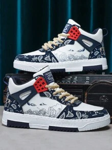 2024 New Hot Selling Holiday Explosion Model Special Offer All-Season Plus Size Men Skateboarding Shoes, Lightweight Men's Leather Upper Sports Shoes, High-Top Thick Sole Large Size Sneakers, Colorblock Platform Casual Shoes, Anti-Slip Outdoor Sports Shoes, Lace-Up Streetwear Youth Trainers, Multi-Color Combination Children School Shoes For Boys - Multicolor - View 1