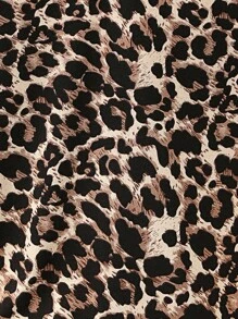 SHEIN LUNE Áo thun Plus size Cắt ra Tương phản ràng buộc In hoa Báo Giải trí - Nhiều màu - Xem 6