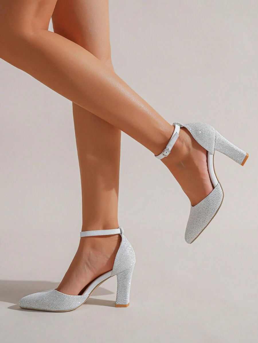 Zapatos de moda de color plateado estilo fiesta y banquete para mujer - Plateado - Ver 1
