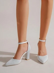 Zapatos de moda de color plateado estilo fiesta y banquete para mujer - Plateado - Ver 3