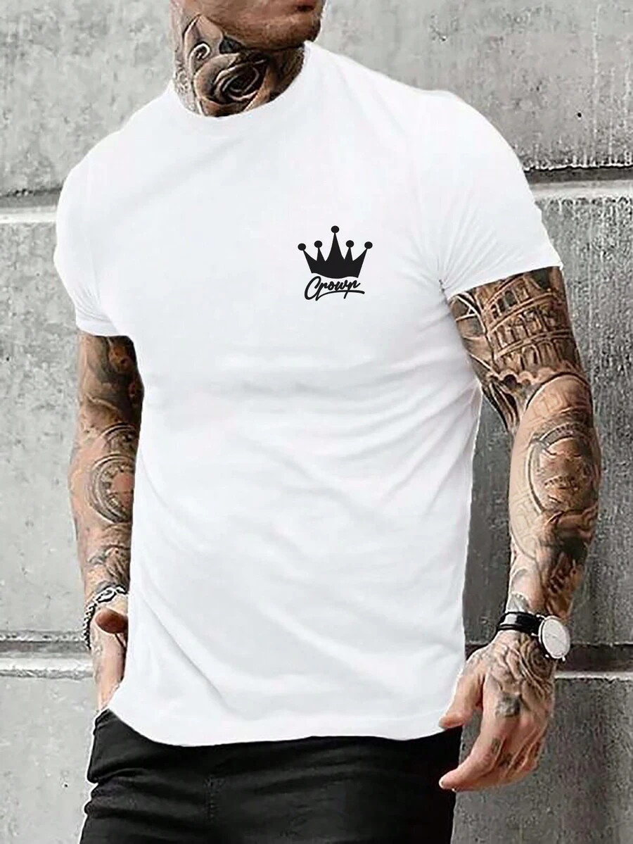 Manfinity Homme Áo thun & Áo lót Nam Đồ họa Lá thư Giải trí - trắng - Xem 1