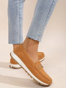 女性金屬裝飾一脚蹬,運動戶外運動鞋