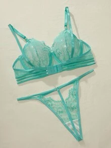 花卉蕾絲鋼圈內衣套裝