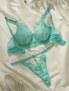 花卉蕾絲鋼圈內衣套裝