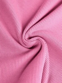 SHEIN 青少年女孩不對稱領短款上衣 - 淺粉色 - 查看 4