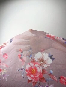 Floral Print Split Thigh Cami Nightdress - Dusty Pink - View 6