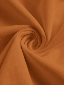 SHEIN BASICS Plus 純色短版背心 - 棕色 - 查看 3