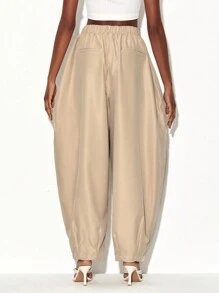 GYD studio 雙口袋側吊襠褲 - 卡其色 - 查看 2