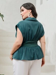 Modelyn Plus Batwing Sleeve Peplum Blouse