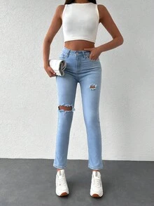 Cottnline Jeans ajustados unicolor