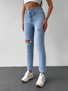 Cottnline Jeans ajustados unicolor