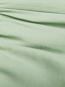 BizChic Button Front Belted Romper - Mint Green - View 8