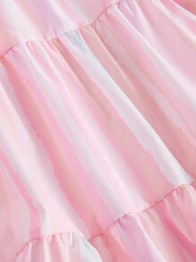 SHEIN MOD 條紋圖案荷葉邊吊帶洋裝