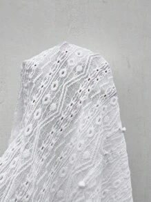 SHEIN Frenchy Eyelet Embroidery Scallop Trim Cami Top - White - View 7