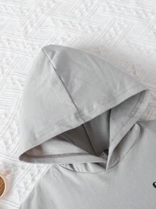 男嬰字母圖案連帽T恤和牛仔短褲 - 彩色 - 查看 4