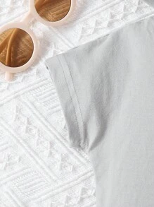 男嬰字母圖案連帽T恤和牛仔短褲 - 彩色 - 查看 5