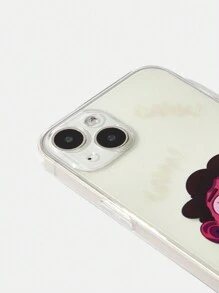 GAWX 1入組字母卡通人物圖形透明TPU手機殼，適用於iPhone - 無色 - 查看 2