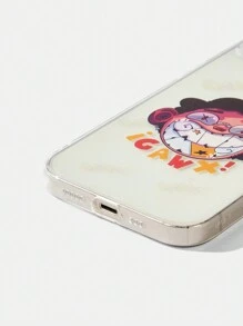 GAWX 1入組字母卡通人物圖形透明TPU手機殼，適用於iPhone - 無色 - 查看 3