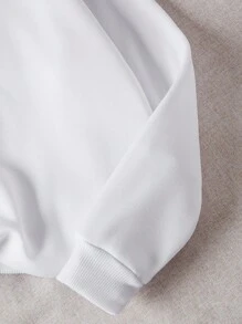 INAWLY Heart Print Thermal Lined Sweatshirt,Long Sleeve Tops Graduation,Back To School,Graduation,Teacher For Women,Back To School Pullover Fall Sweatshirt - White - View 3