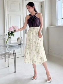 DAZY Váy nữ Hoa Giải trí - Màu be - Xem 4