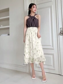 DAZY Váy nữ Hoa Giải trí - Màu be - Xem 7