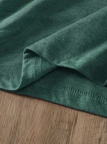 SHEIN LUNE 睫毛和字母圖案T恤 - 青碧色 - 查看 5