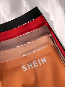 Snug Zone 5 piezas Boyshorts con estampado de letra - Multicolor - Ver 3