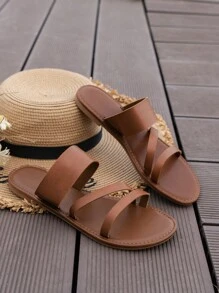 Dép bệt Nữ màu trơn - màu nâu - Xem 5