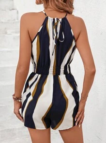 SHEIN Clasi Áo liền quần nữ Buộc lại Khối Màu Giải trí - Nhiều màu - Xem 2